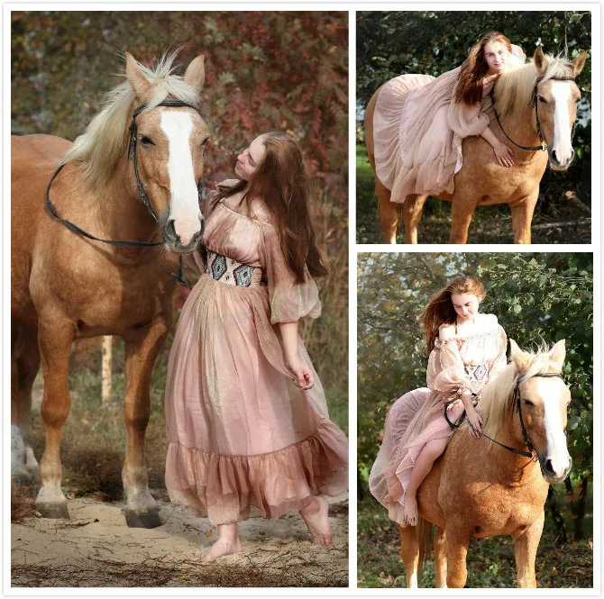 Женское шифоновое платье в стиле средневековой мовечерние| |