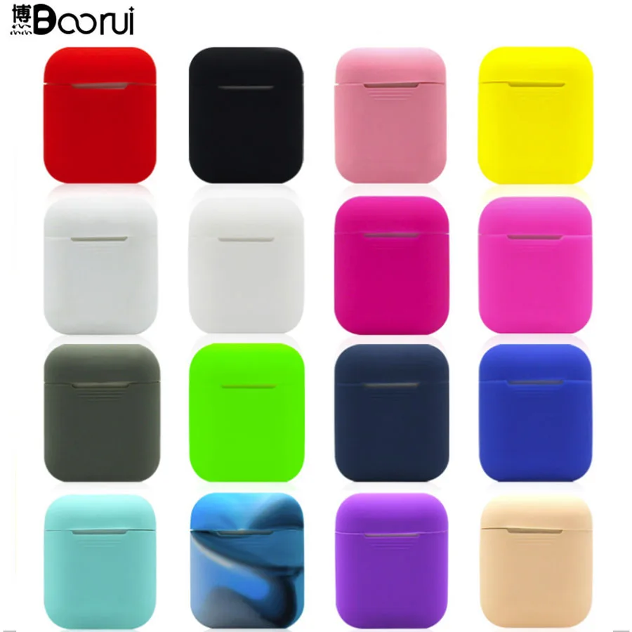 BOORUI Мягкий силиконовый чехол s для Airpods противоударный чехол для умных наушников ультратонкий протектор чехол с модными цветами