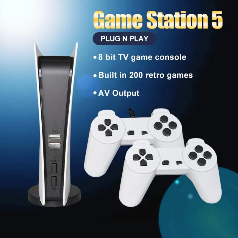 Game Station 5 Retro USB Cable Video Console AV Output And TV Built-in 1280 Games 8-bit | Электроника