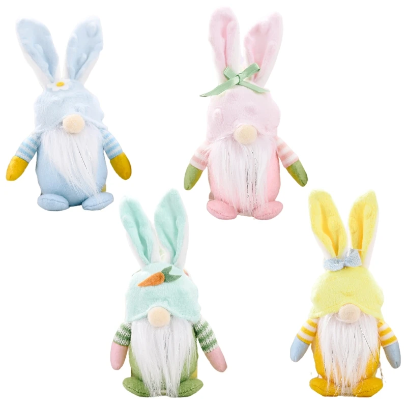 

4Pcs Easter Decorations,Easter Gnome Bunny Faceless Plush Doll Decor with Easter Egg, Handmade Easter Gifts Toys for Kid