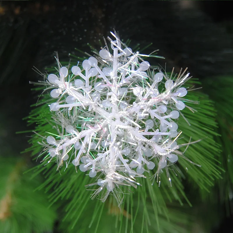 30 шт./лот креативное белое пластиковое подвесное украшение в форме снежинок для