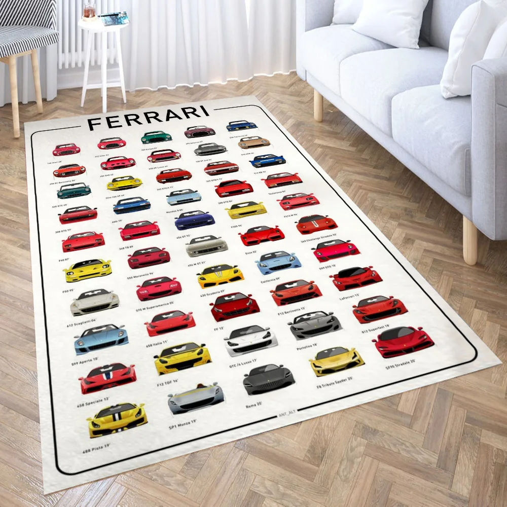 Ferrari 3D Printing Room Bedroom Anti-Slip Plush Floor Mats Home Fashion Carpet Rugs New Dropshipping