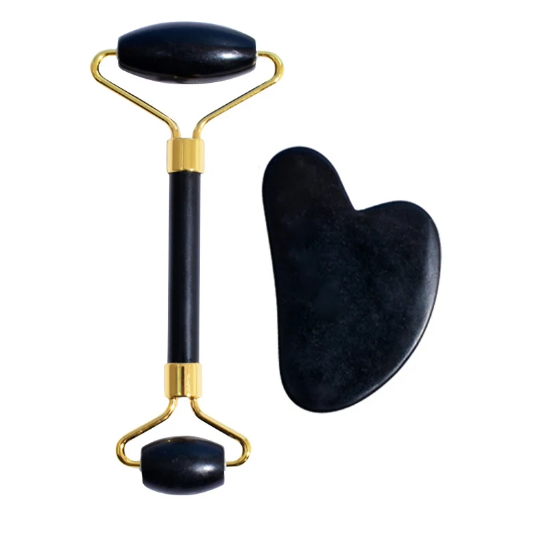 2 шт. обсидиановый брикет и каменный скребок для гуаши подтяжка лица натуральный