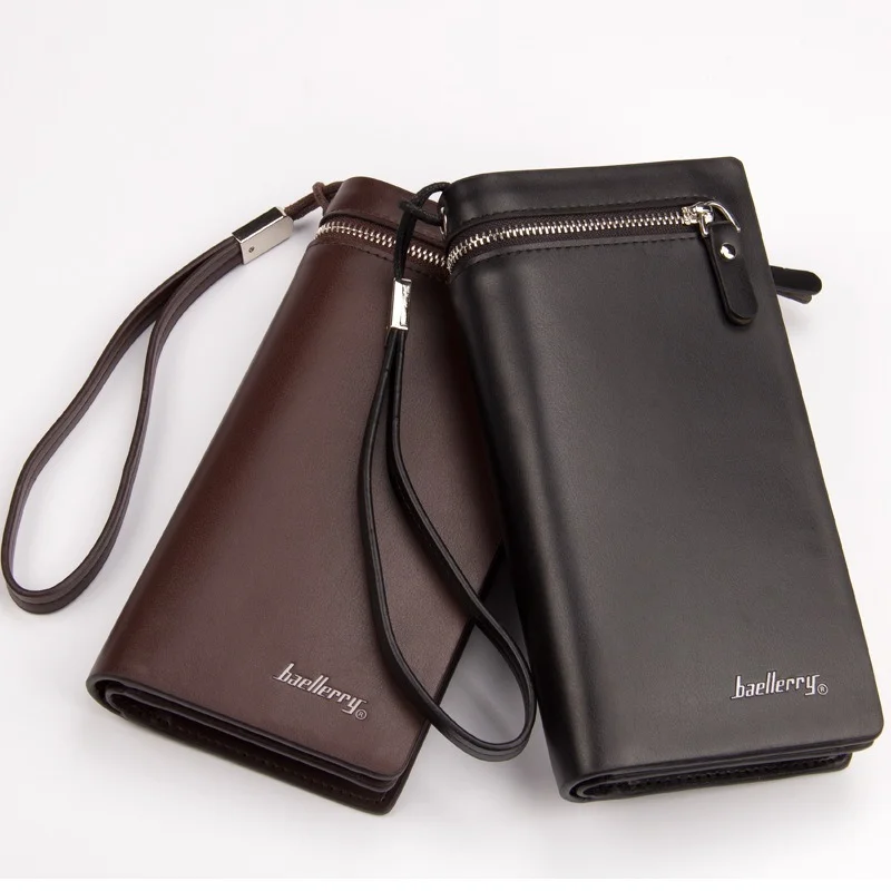 

Men's Long Business Wallet Multi-functional Clutch Bag Card Bit More Handbag Zip Clutch Bag