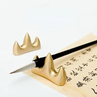 brass brush pen holder multifunction metal paperweights brush pen rest chinese painting calligraphy xuan paper paperweights