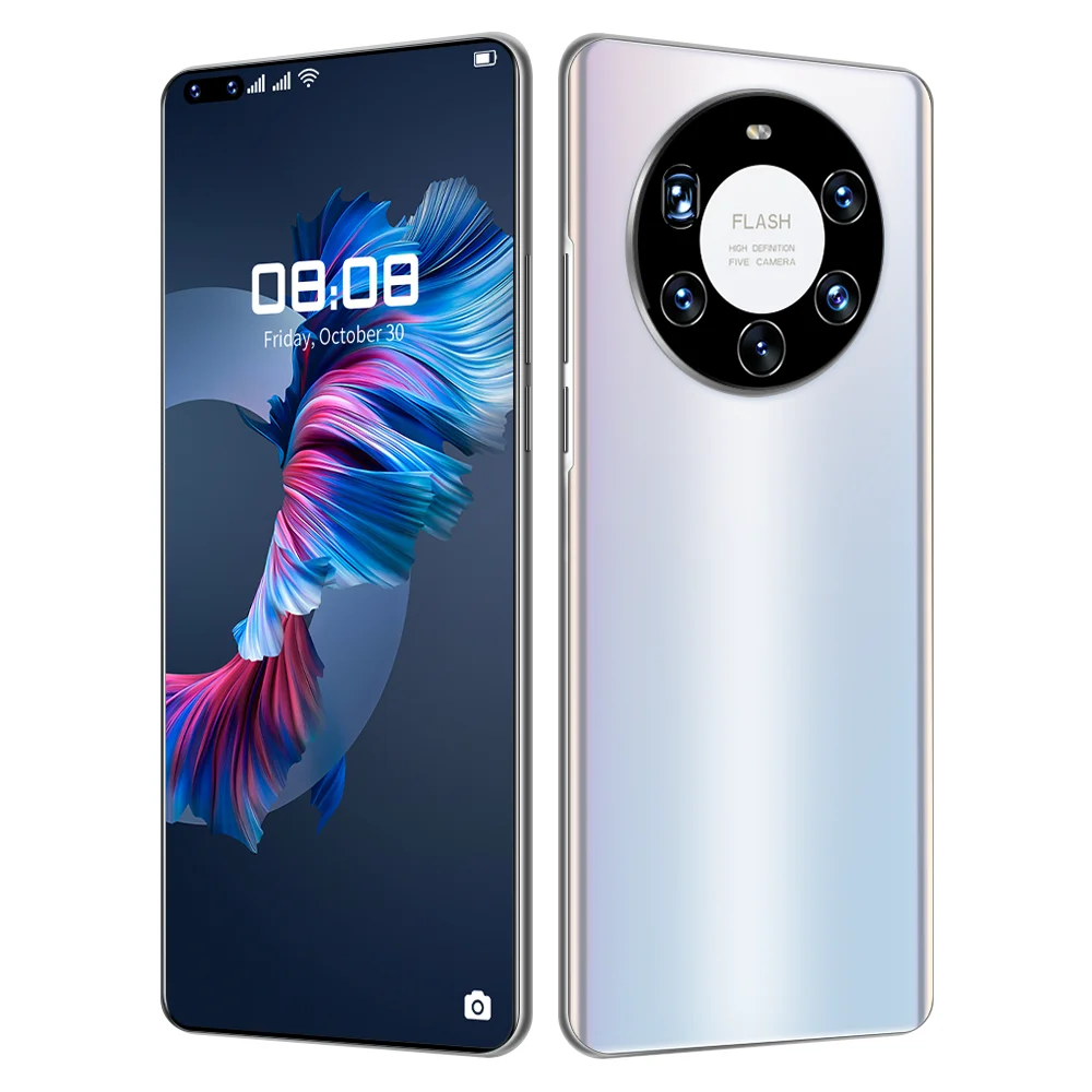 Tel&eacute;fono Inteligente Mate40Pro de 7,3 pulgadas, 24 + 50MP, MTK6889, 10 n&uacute;cleos, 512GB + 12GB, c&aacute;mara 4G/5G, GPS, identificaci&oacute;n facial, elegante, gran oferta-2