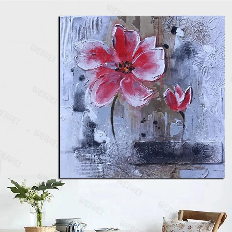 

Print Modern Red Poppies Abstract Oil Painting On Canvas Modern Pop Art Poster Wall Picture for Living Room Sofa Cuadros Decor