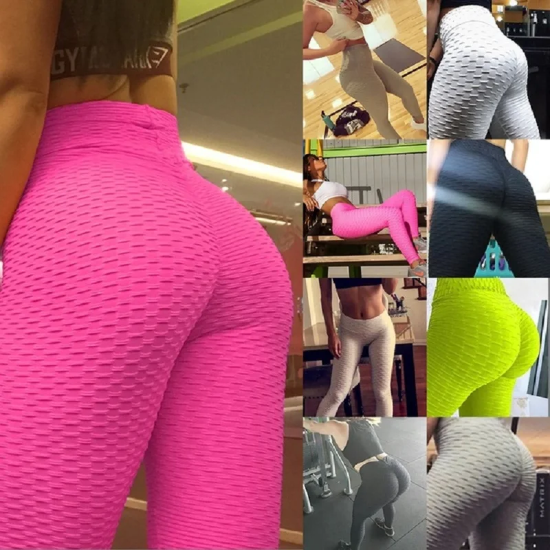 Tuofan сексуальные леггинсы с высокой талией для женщин фитнеса спортзала складные