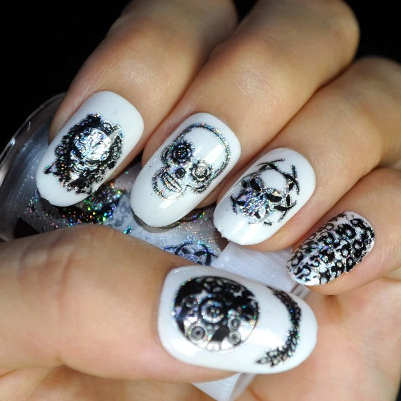 

2022 New 1 Sheet Halloween skeletons Nail Stickers Gold Dream Star sticker Catcher Nail Stickers 3D Adhesive Sticker Decals