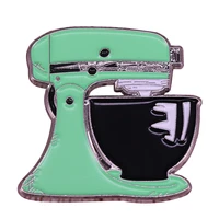 mint green kitchen mixer badge retro kitchen appliance brooch cook baking gifts collectible game