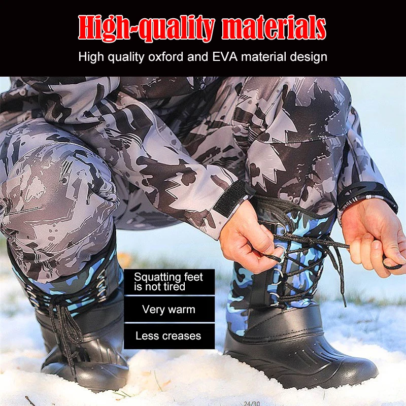 Теплые зимние сапоги с бархатным утеплителем зимняя обувь для рыбалки