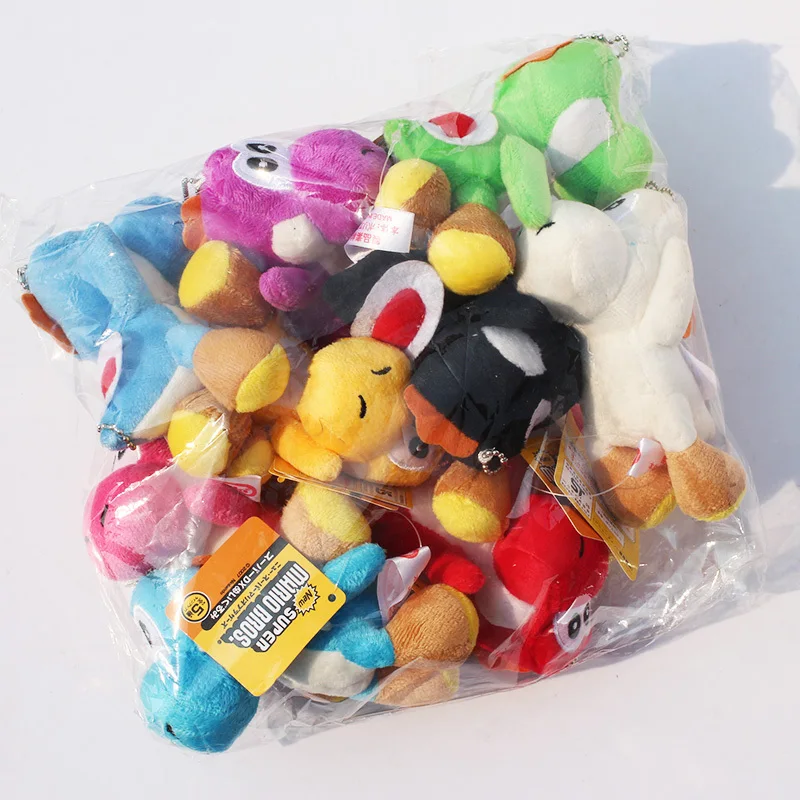 

10Pcs/Lot 4"10cm Mushroom Draagon Anime Cartoon Plush Toys Stuffed Soft Dolls With Keychains 10 Colors