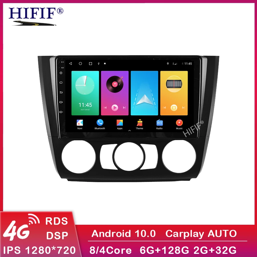 Автомобильный радиоприемник 6G + 128G Android 10 QLED с Wi-Fi GPS-навигацией CarPlay
