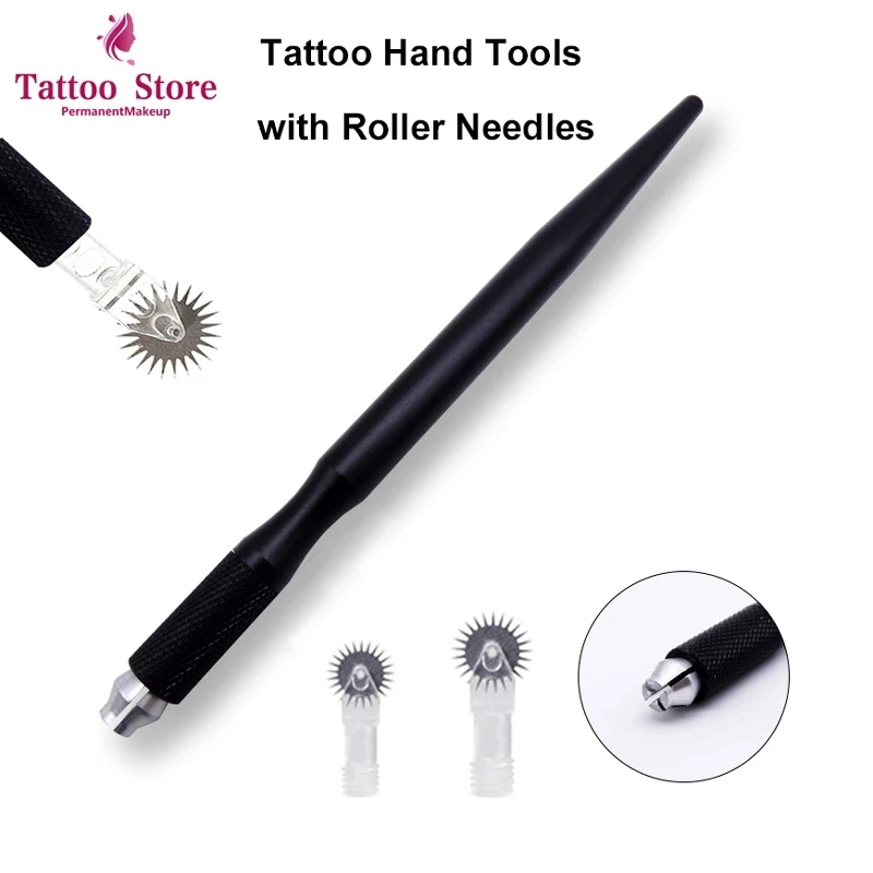 20 шт. одноразовые черные роликовые иглы для микроблейдинга|Иглы тату| |
