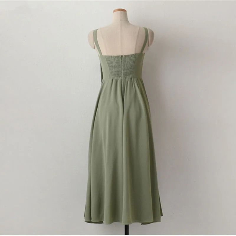 Женское платье без рукавов Sisjuly офисное в японском стиле плиссированное