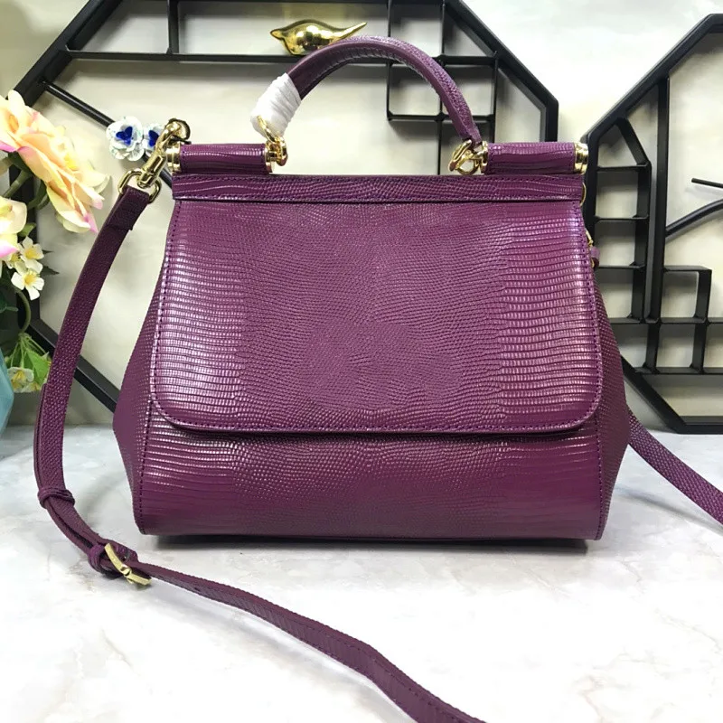

2021 new ladies light luxury crystal lizard pattern high-end leather handbag fashion all-match single shoulder messenger bag