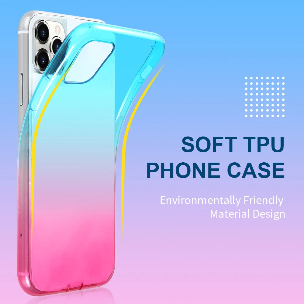 Градиентный телефонный чехол для iPhone 11 Pro XS MAX XR X мягкий силиконовый s 7 8 6 6S Plus 5 5S SE