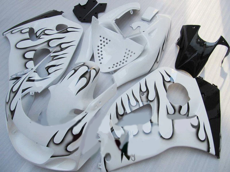 Набор обтекателей Black flames white для GSXR600 750 1996 1999 2000 GSXR750 GSX-R600 96 97 98 99 00 | Автомобили и