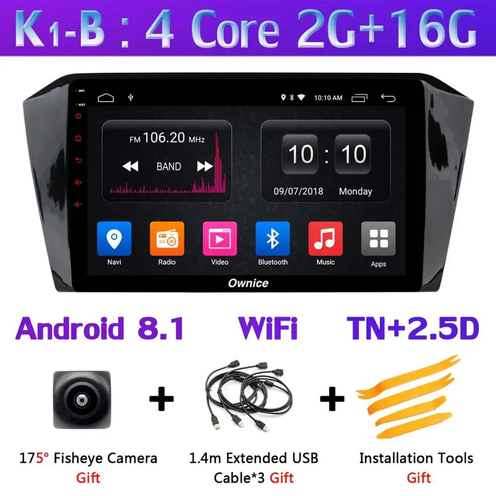 360 ° 4×AHD камера 4G WiFi Android 9,0 4 Гб+ 64 Гб DSP SPDIF CarPlay Автомобильный плеер для VW Passat B8 gps радио - Цвет: K1-B
