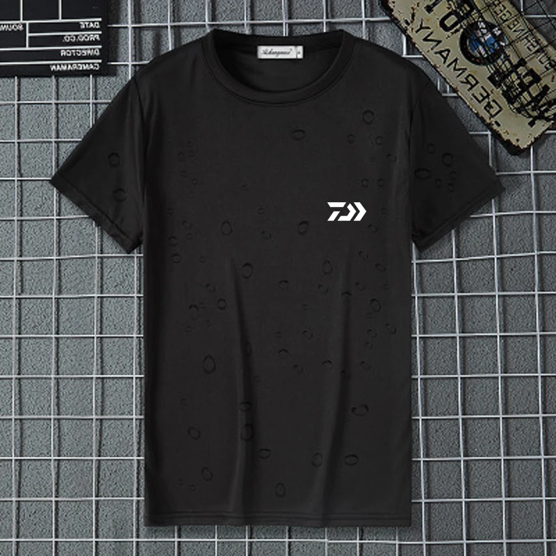 

Dawa Summer Sports Waterproof and Anti-fouling Short Sleeve T-shirt O-neck Solid Color Loose Men and Women Quick-drying Tops