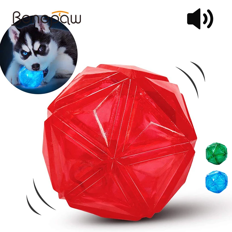 Прочная светодиодный вспышка-собачка Benepaw пищалка мягкие игрушки для домашних