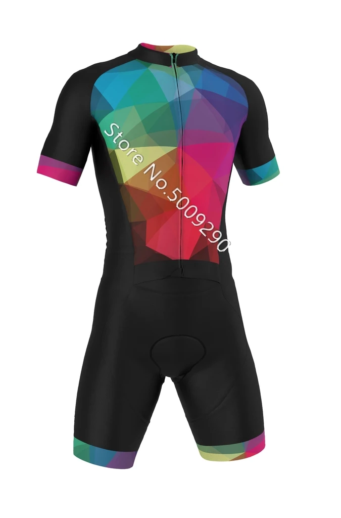 Велоспорт Skinsuit Триатлон Speedsuit Trisuit все в одном короткий рукав Speedsuit Maillot Ciclismo Одежда - Цвет: Многоцветный