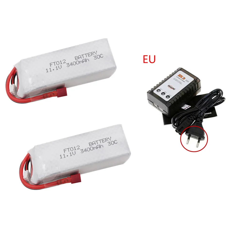 11.1V 3400mah 30C RC Lipo Battery+charger For FT012 Huanqi 734 Boat Helicopter Quadcopter Parts Battery 3400mAh lipo 3S | Игрушки и