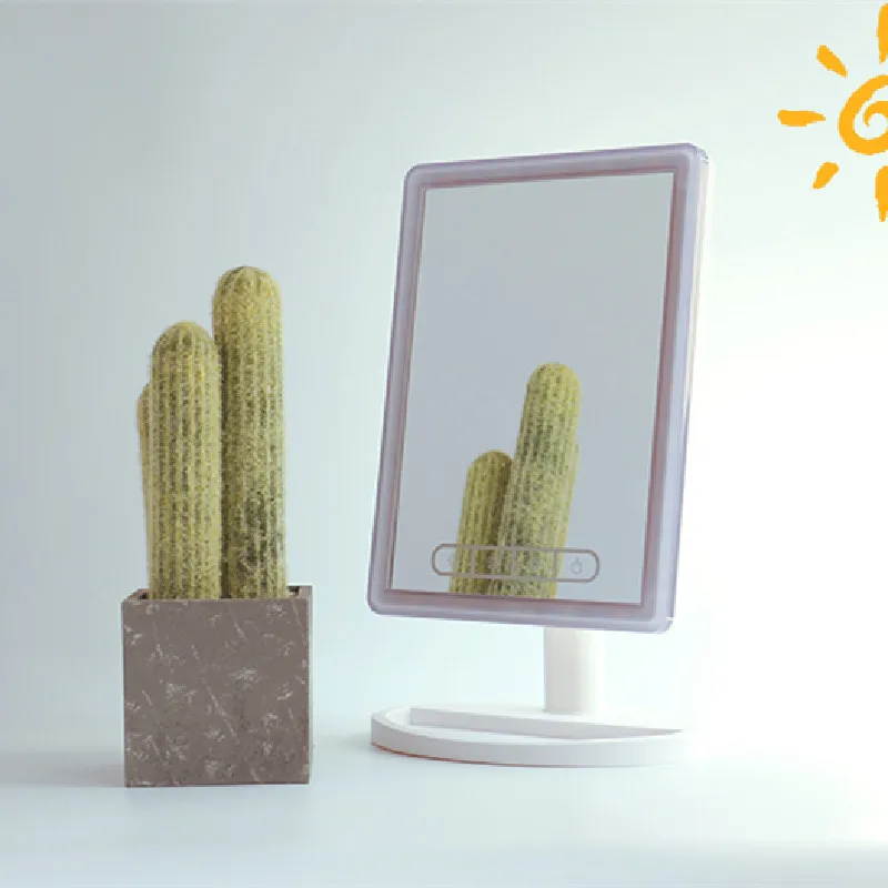 

Led Light Makeup Mirror Storage LED Face Mirror Touch Dimmer USB&battery Led Vanity Backlit Mirror Table Cosmetic Mirror