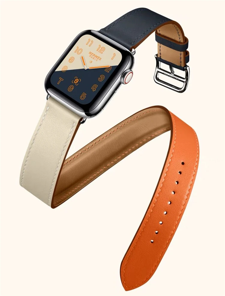 Двойной тур кожаный ремешок для apple Watch band 4(iwatch 5) 44 мм 40 мм apple watch 3 2 1 ремешок 42 мм 38 мм мягкий браслет аксессуары