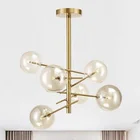 Дизайнерская люстра в виде пузырьков, лампа из золотого стекла для столовой, кухни, ресторана, люстра в виде шара подвесной светильник