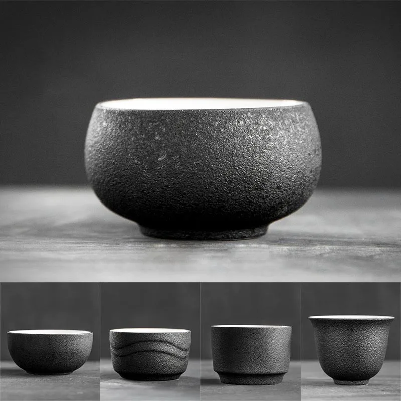 Грубая гончарная керамика Black Zen в японском стиле чайный набор кунг фу чайная