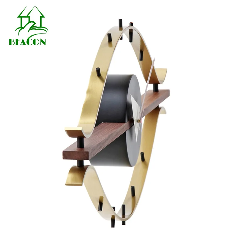 Современные большие настенные часы металлические оригинальные из дерева в