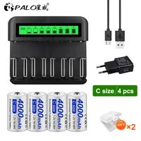 palo 1 2v nimh c size rechargeable battery 4000mah type c batterylcd battery charger for 1 2v nimh aa aaa c d type battery