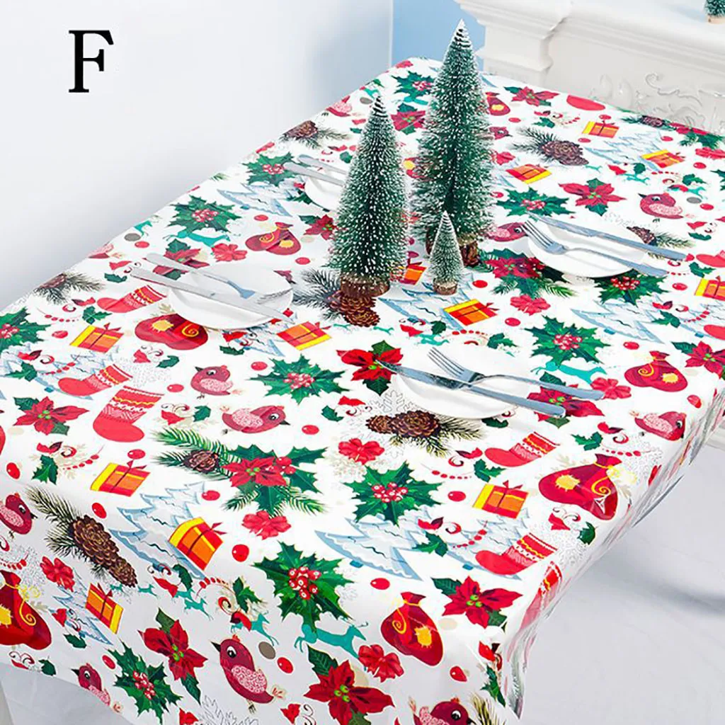 Одноразовая скатерть креативная ПВХ водонепроницаемая рождественские