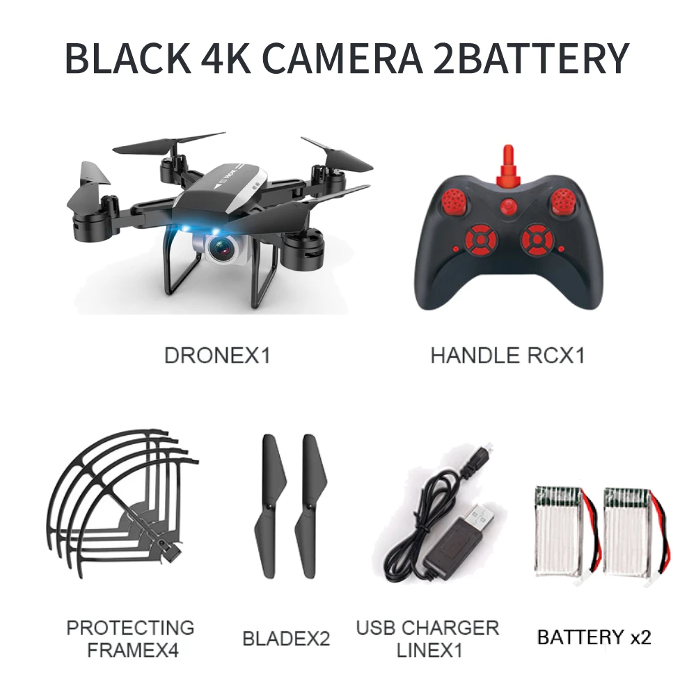 black 4k camera 2B RC Квадрокоптер KY606D Дрон 4K HD камера wifi FPV высота холдинг складной селфи дроны Профессиональный 20 мин Время полета - Цвет: black 4k camera 2B