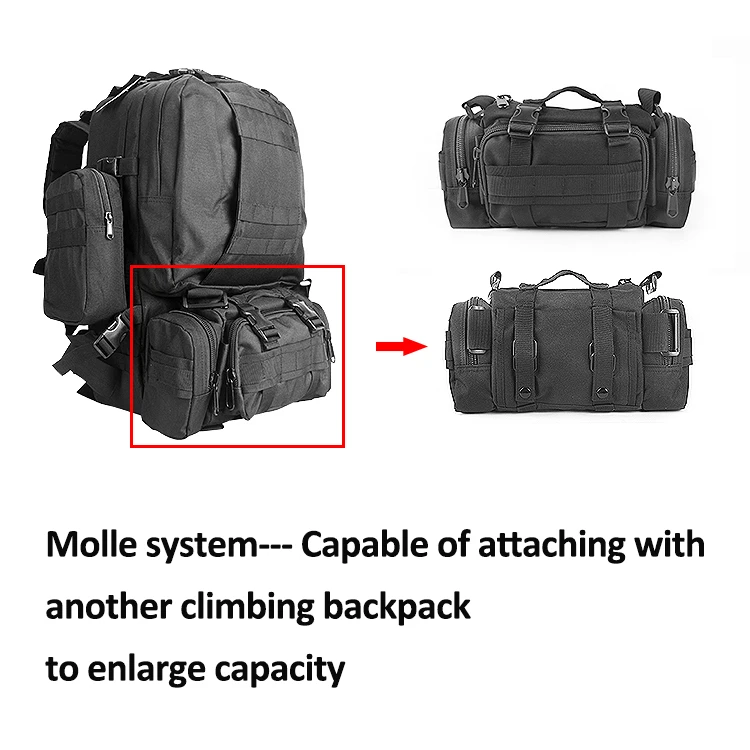 Outdoor Tactical Fanny Waist Pack Molle System Waterproof PVC Coated Climbing Hiking Bag Camping Trekking Travelling | Спорт и