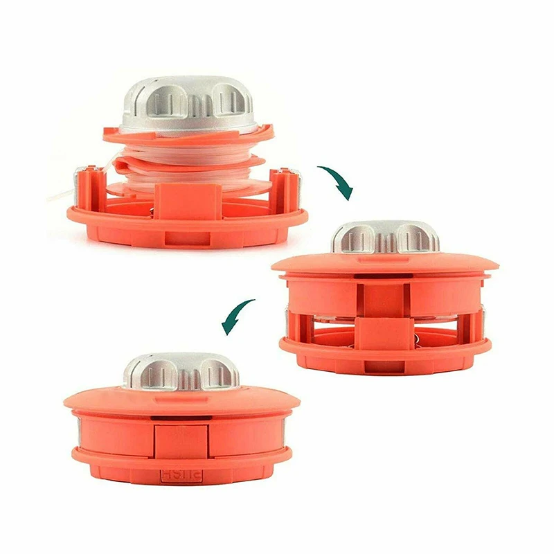 

Orange Bump Feed Line Trimmer Head Aluminum Strimmer Grass Brush Cutter M10 Left Rotation Speed Feed Cutting Head for Lawn Mower