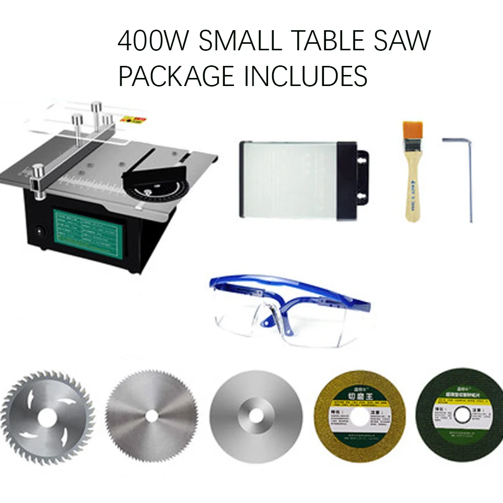 

Mini Small Table Saw Desktop Miniature Table Saw Chainsaw Small Home Woodworking DIY Cutting Machine Cutter Cutting Tool 400W