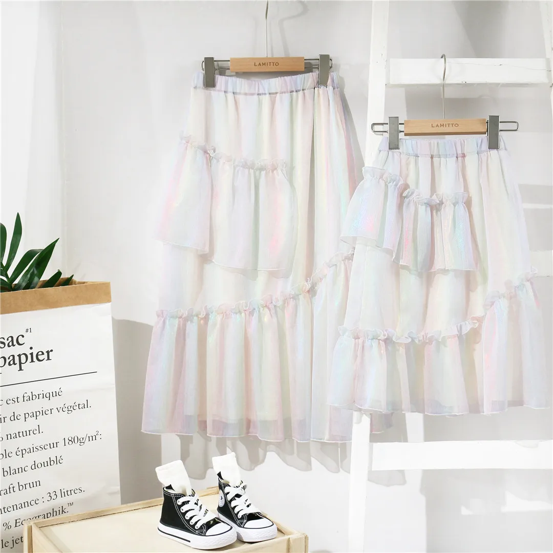 Летняя одежда для дочки Tonytaobaby детская сказочная Юбка миди родителей и детей юбка