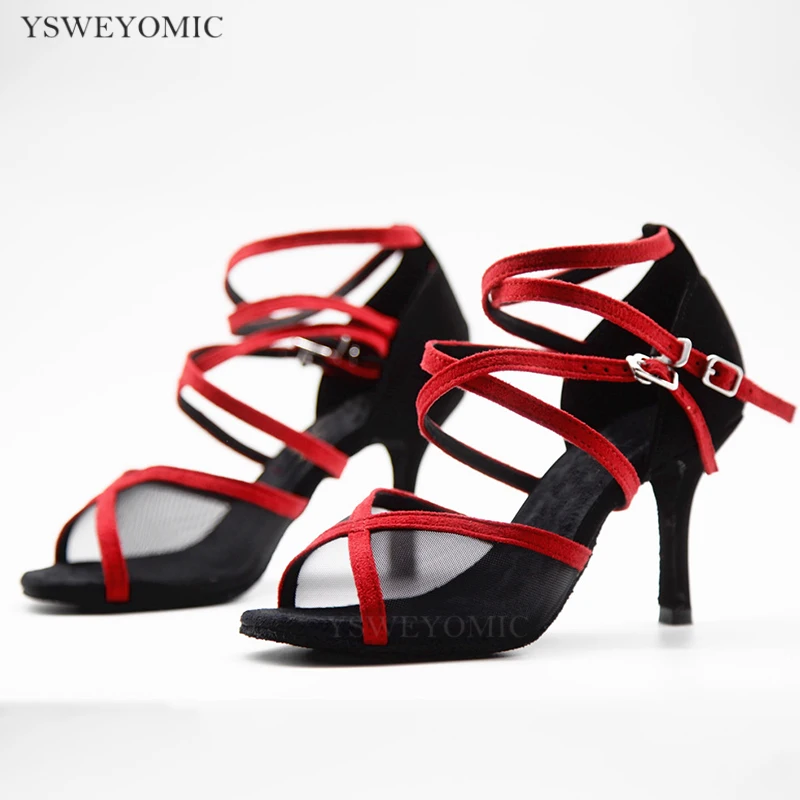 Summer New Style Latin Dance Shoes Professional Soft Padding thicker insole Comfortable High Heel Salsa Shoes Women