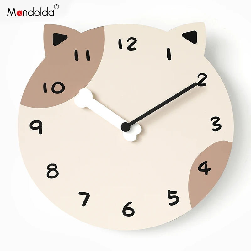 

Wooden Nordic Wall Clock Cartoons Kids Room Animal Silent Wall Clock Modern Creative Reloj Pared Modern Wall Clock BG500WC