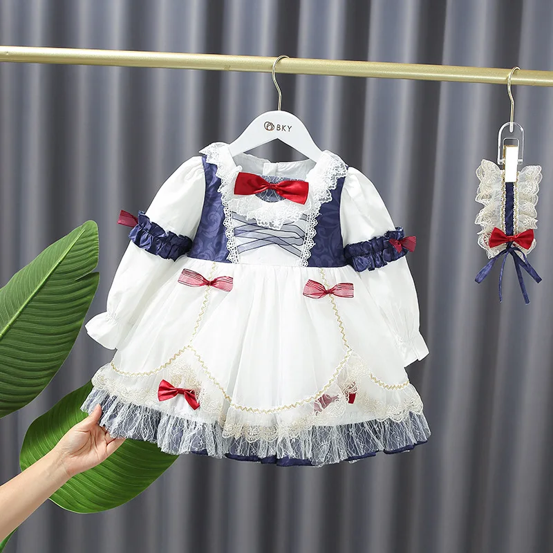 

Autumn Baby Girl Lolita Princess Ball Gown Girls Birthday Lace Dress Children Spanish Clothes Infant Vintage Royal Dresses