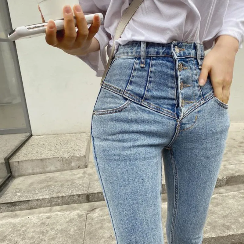 

HziriP Fashion Work High Waist Skinny Pencil Pants Women OL Denim Pants New Arrival Autumn Spring Vintage Jeans Trousers Femme