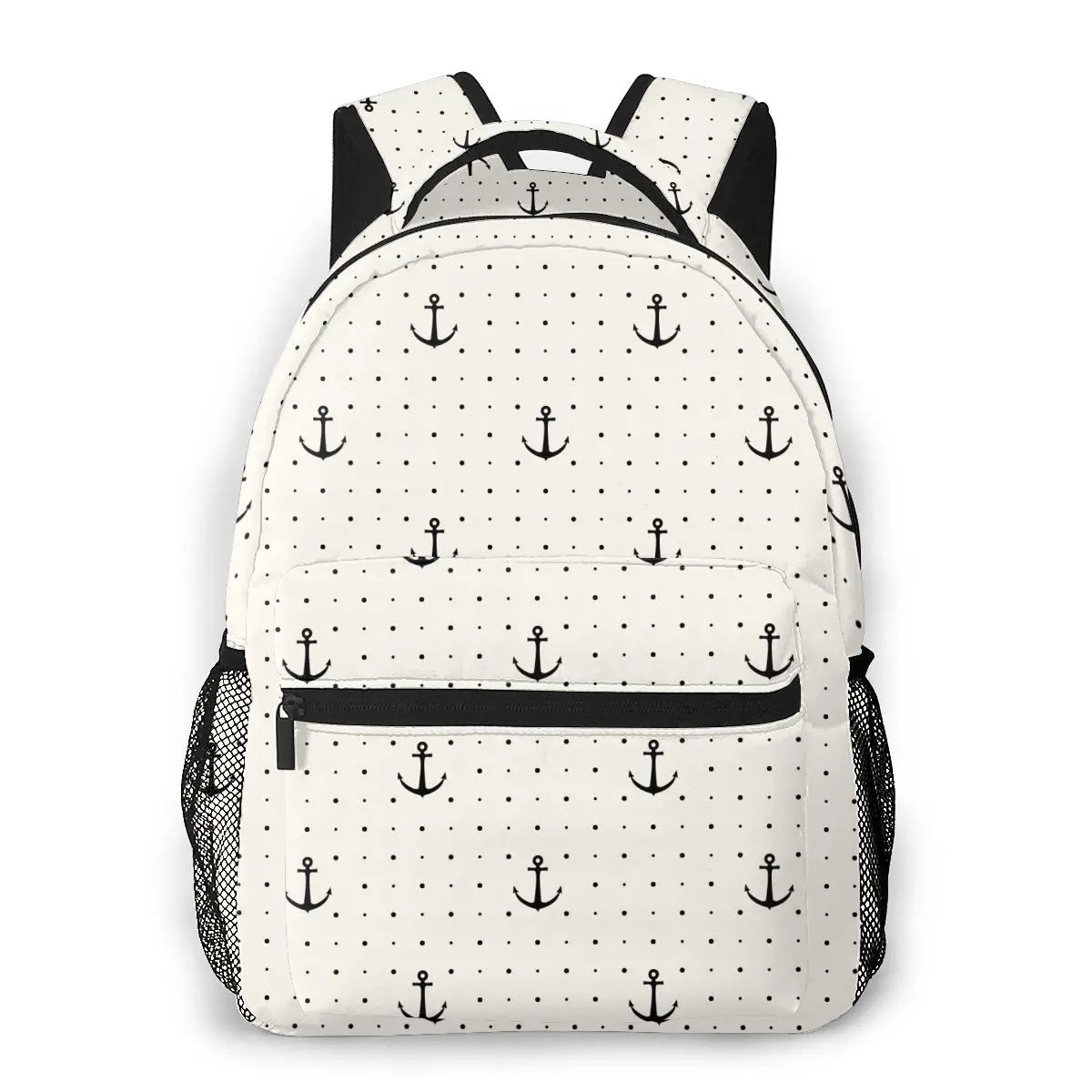 

Retro Anchors Pattern Casual Daypack Travel School Bag with Pockets for Women College