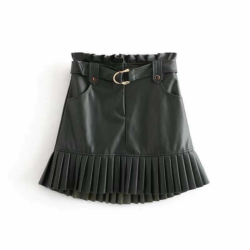 

2021 Autumn Winter Women's New Arrivals Ruffles Pleated Lady Temperament Fashion Pleated Skirt X104