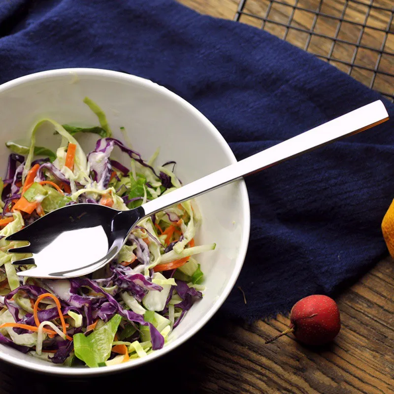 Зеркальная ложка для салата из нержавеющей стали прочная маленькая креативная
