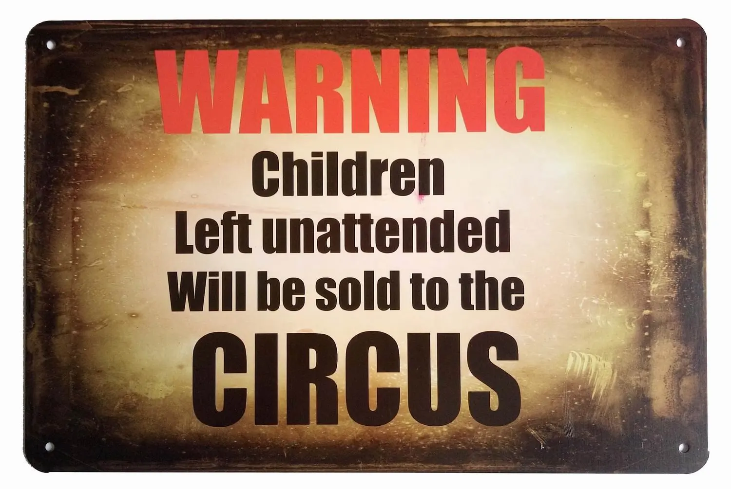 Предупреждение дети цирк знаки олова Винтаж фоновая фотография в стиле ретро Бар