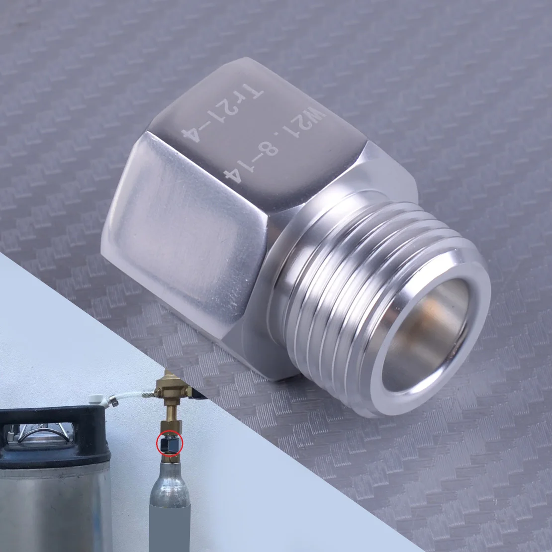 

Переходник для соды, алюминиевый преобразователь для домашнего пивоварения, бочонок для аквариума, рыб, баллон с СО2, подходит для SodaStream