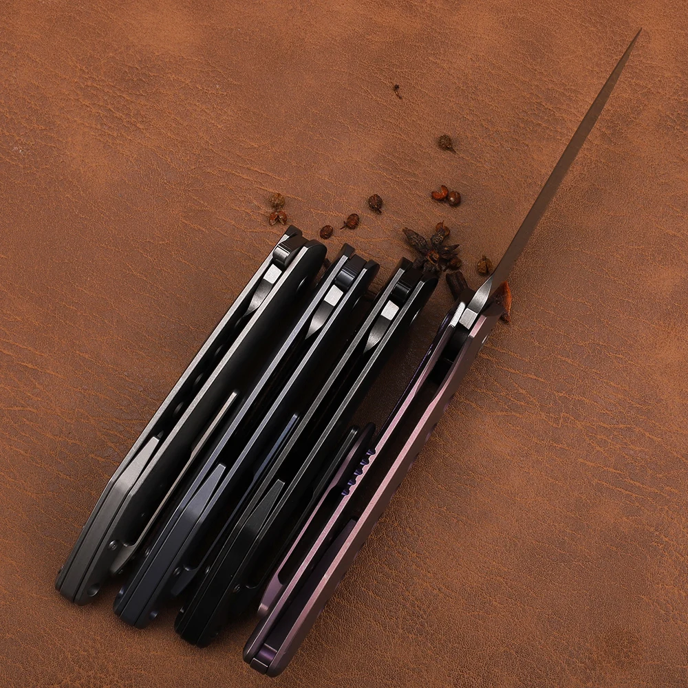 Нож Медвежонок с летающей акулой лезвие S35vn полностью титановая ручка карманный