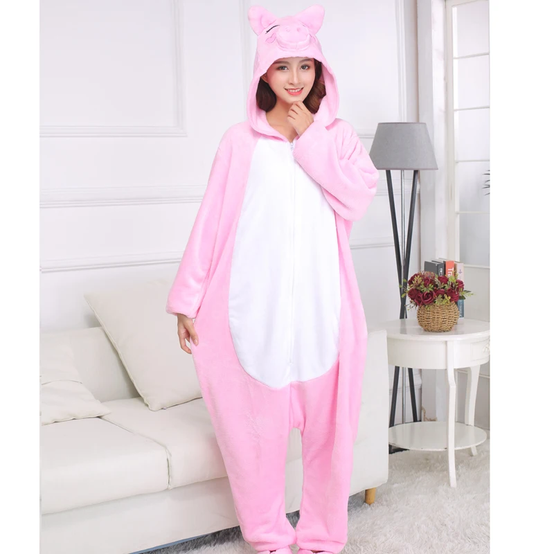 Женские комбинезоны кигуруми на молнии со Свинкой из мультфильма Женский